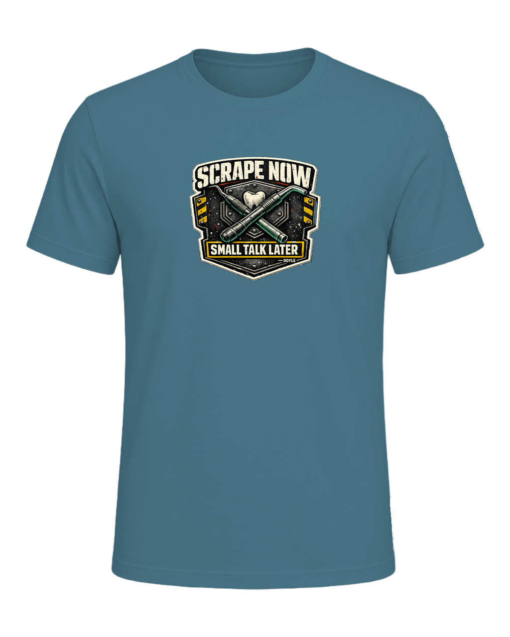 Scrape Now Small Talk Later Tee — Heather Deep Teal