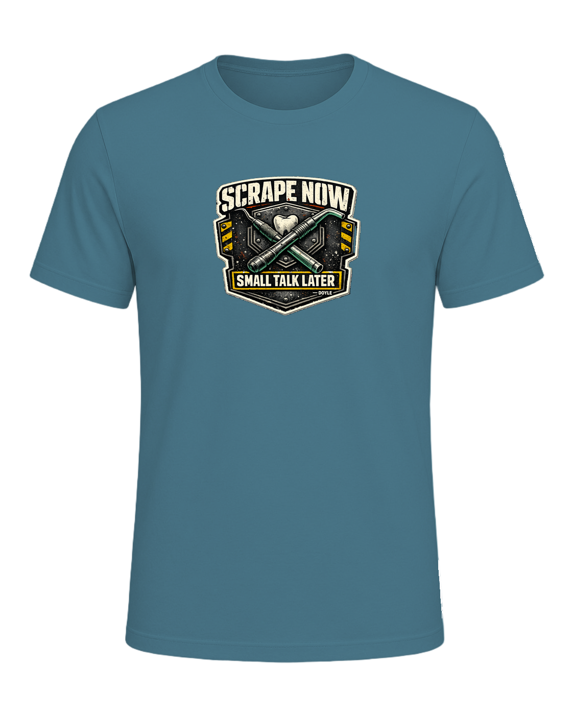 Scrape Now Small Talk Later Tee — Heather Deep Teal