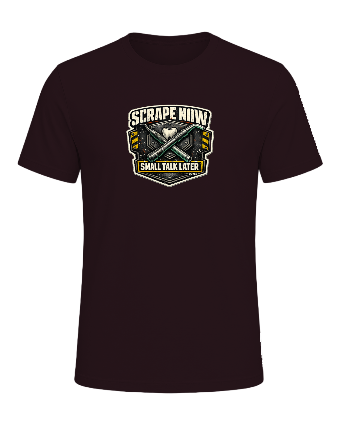 Scrape Now Small Talk Later Tee — Oxblood Black