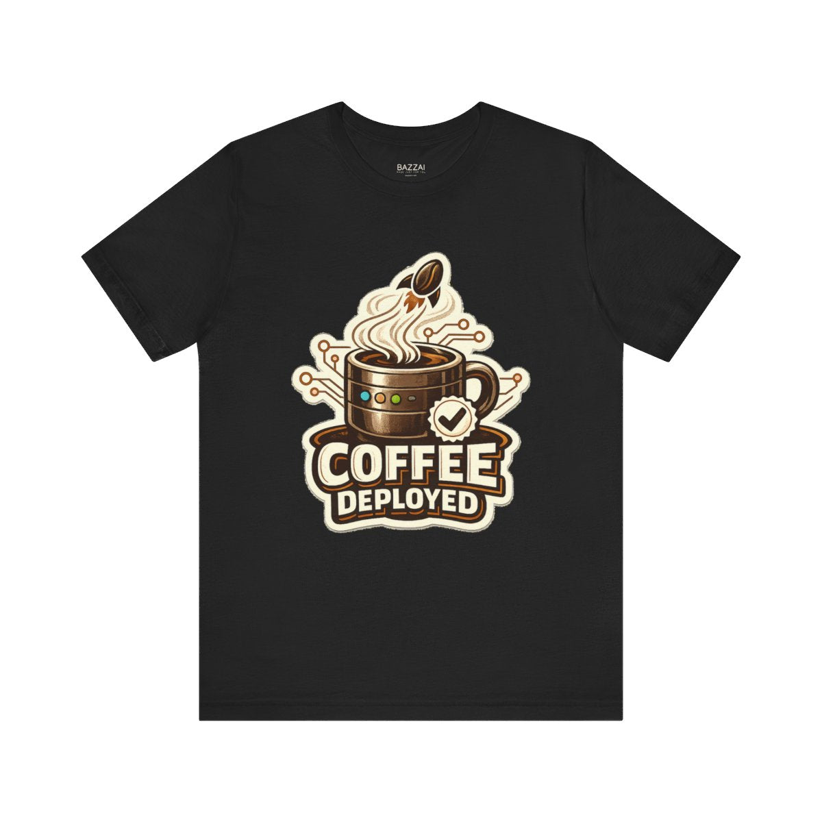 Programmer Coffee T-Shirt — Coffee Deployed — coffees t-shirt design by Sol