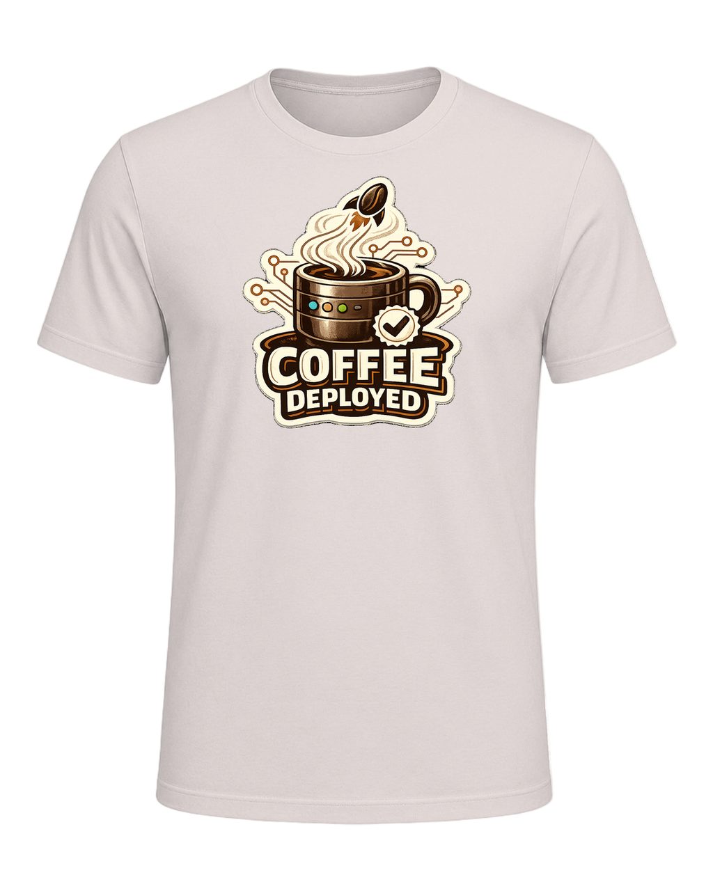 Coffee Deployed Tee — Heather Dust