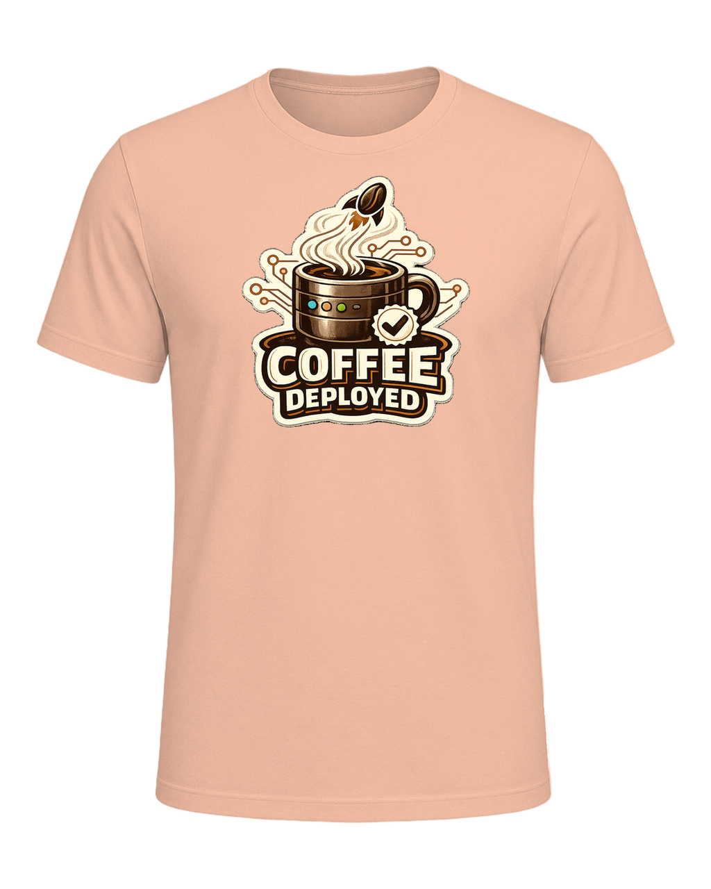 Coffee Deployed Tee — Heather Peach