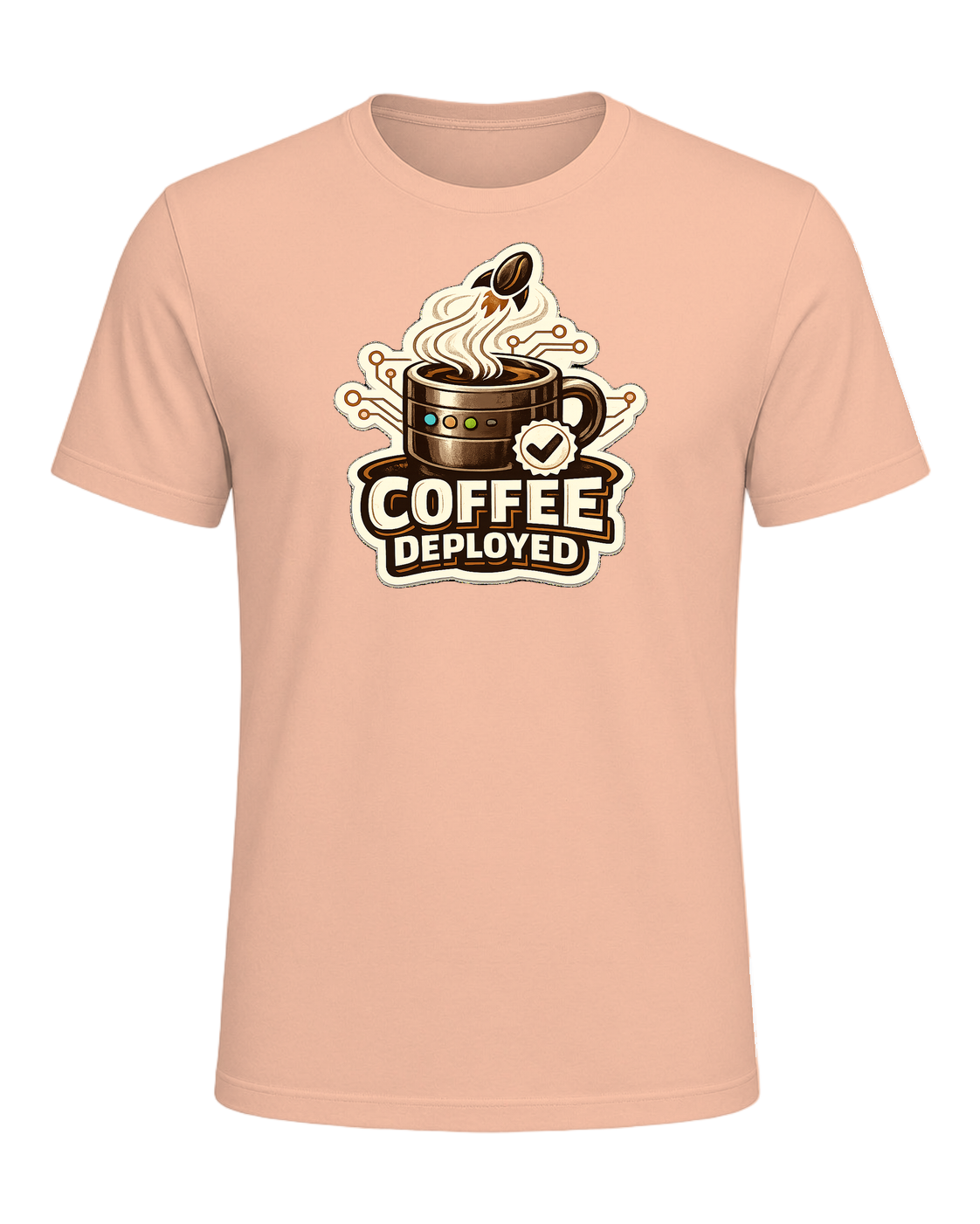 Coffee Deployed Tee — Heather Peach