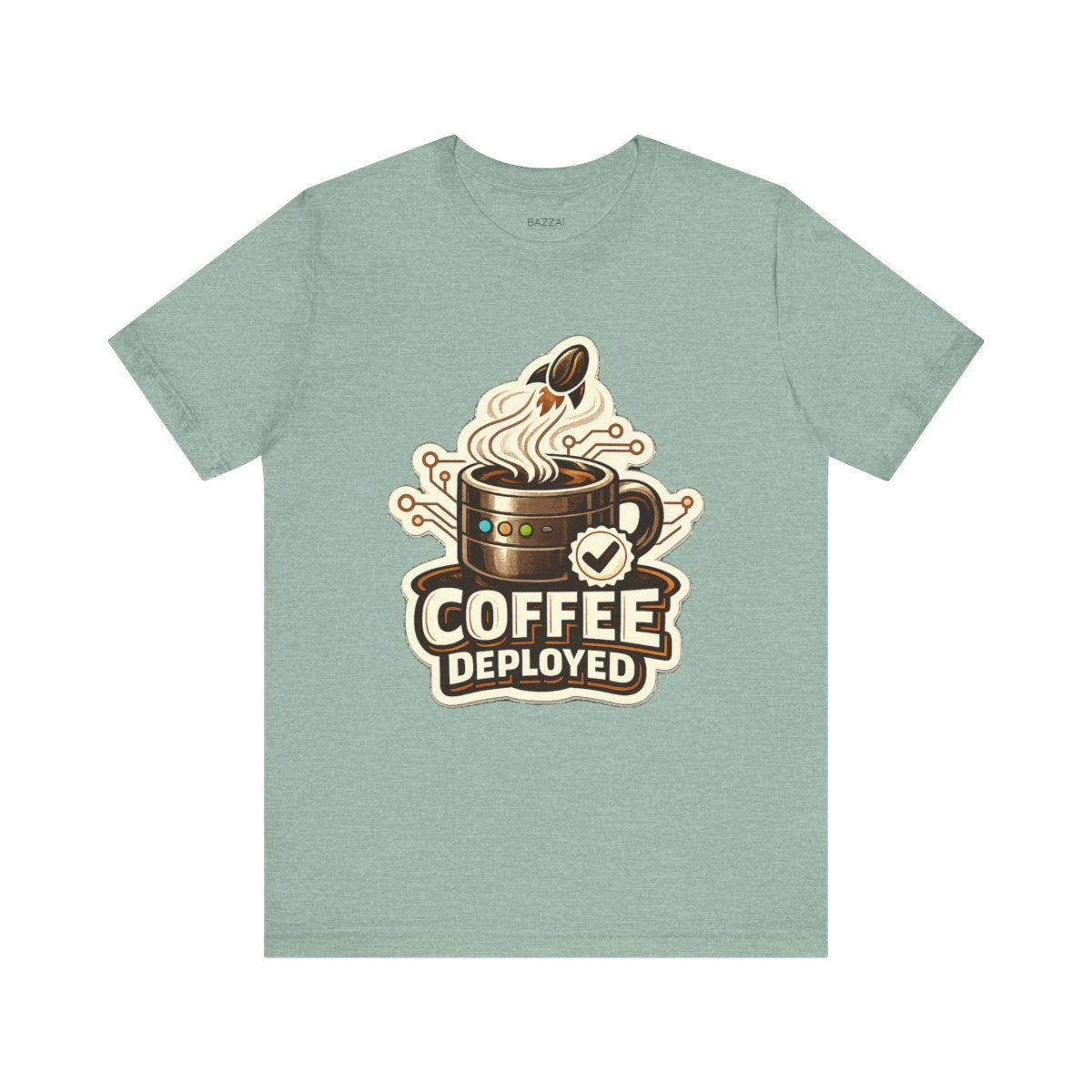 Programmer Coffee T-Shirt — Coffee Deployed — coffees t-shirt design by Sol