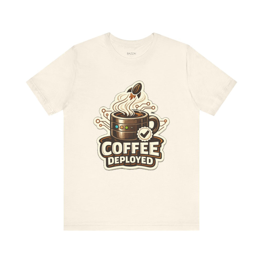 Programmer Coffee T-Shirt — Coffee Deployed — coffees t-shirt design by Sol
