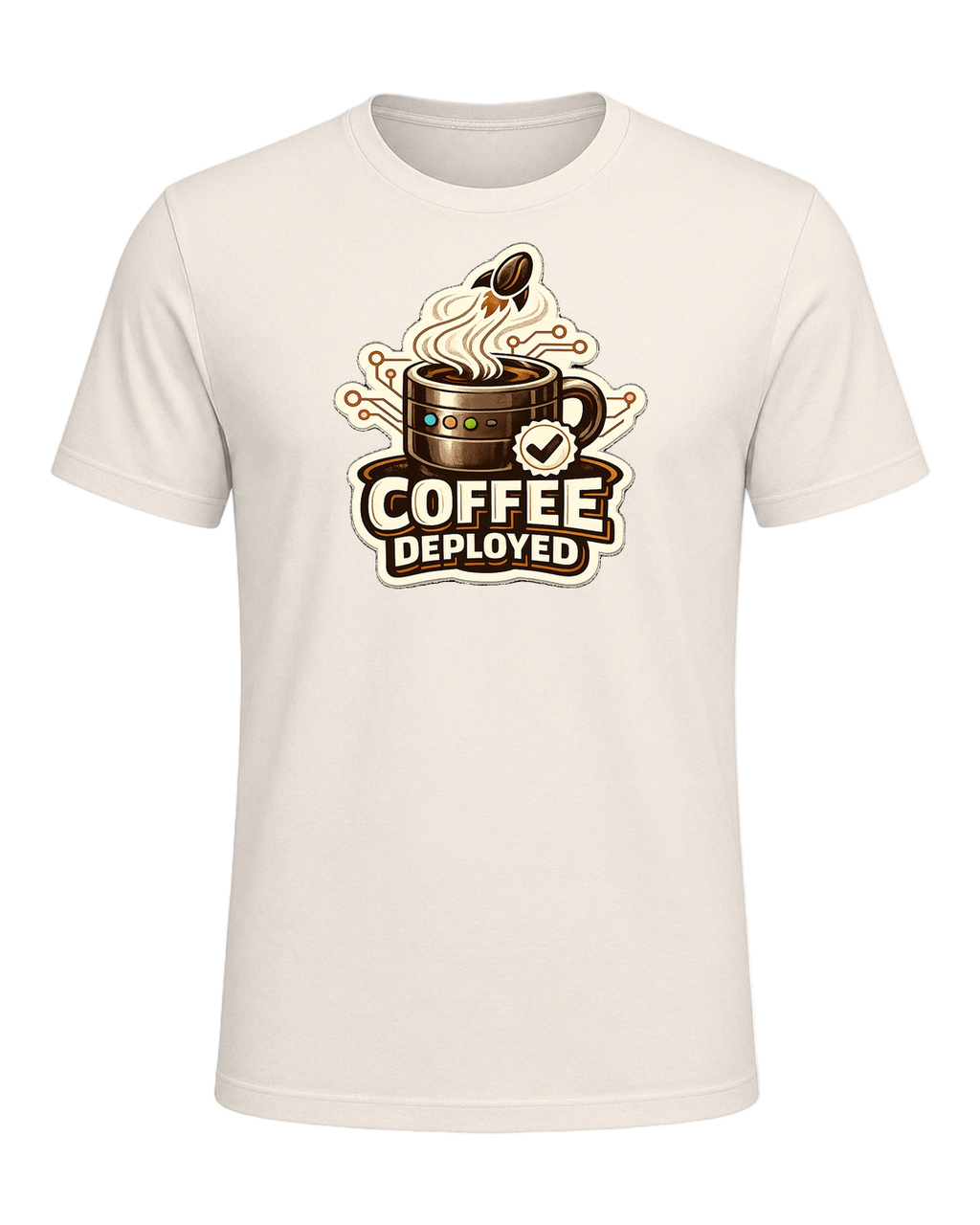 Coffee Deployed Tee — Natural