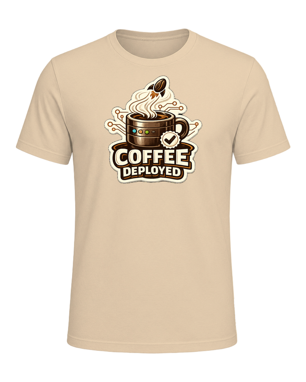 Coffee Deployed Tee — Soft Cream