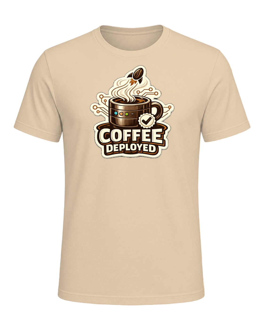 Coffee Deployed Tee — Soft Cream