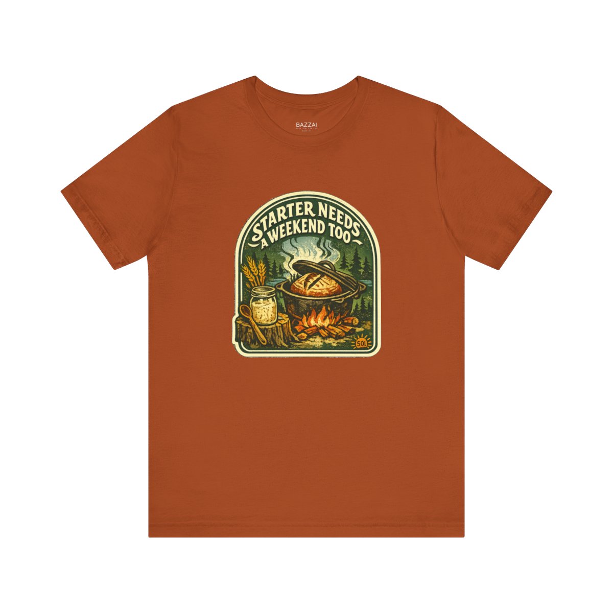 Sourdough Baker Gift T-Shirt — Starter Needs a Weekend Too — t-shirt design by Sol