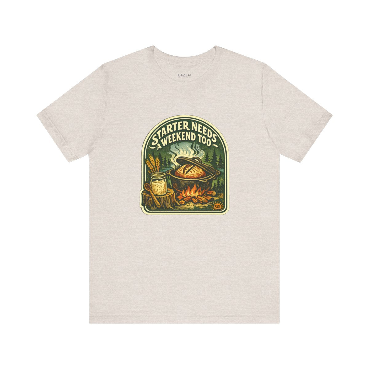 Sourdough Baker Gift T-Shirt — Starter Needs a Weekend Too — t-shirt design by Sol