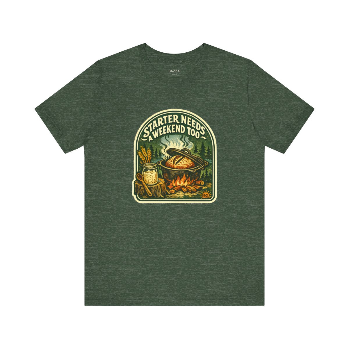Sourdough Baker Gift T-Shirt — Starter Needs a Weekend Too — t-shirt design by Sol