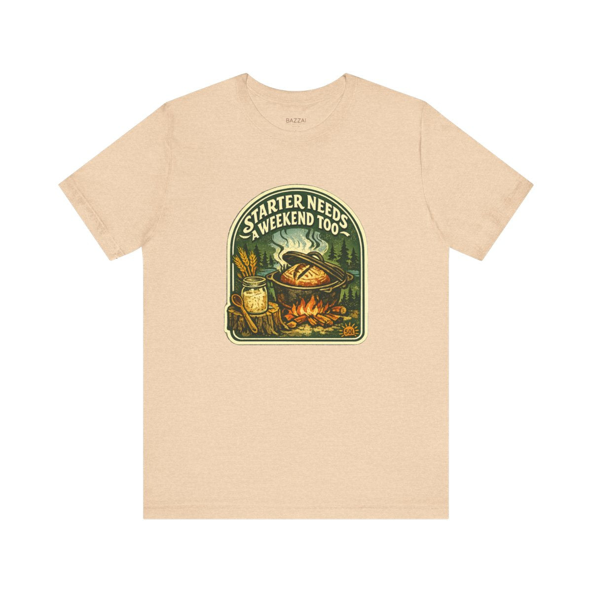 Sourdough Baker Gift T-Shirt — Starter Needs a Weekend Too — t-shirt design by Sol