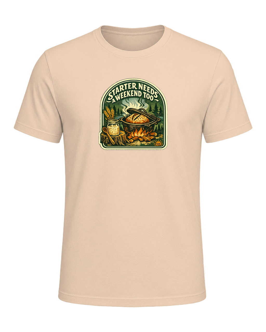 Starter Needs A Weekend Too Tee — Heather Sand Dune