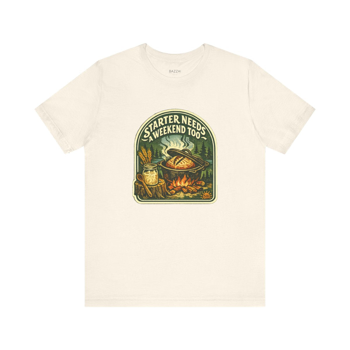 Sourdough Baker Gift T-Shirt — Starter Needs a Weekend Too — t-shirt design by Sol