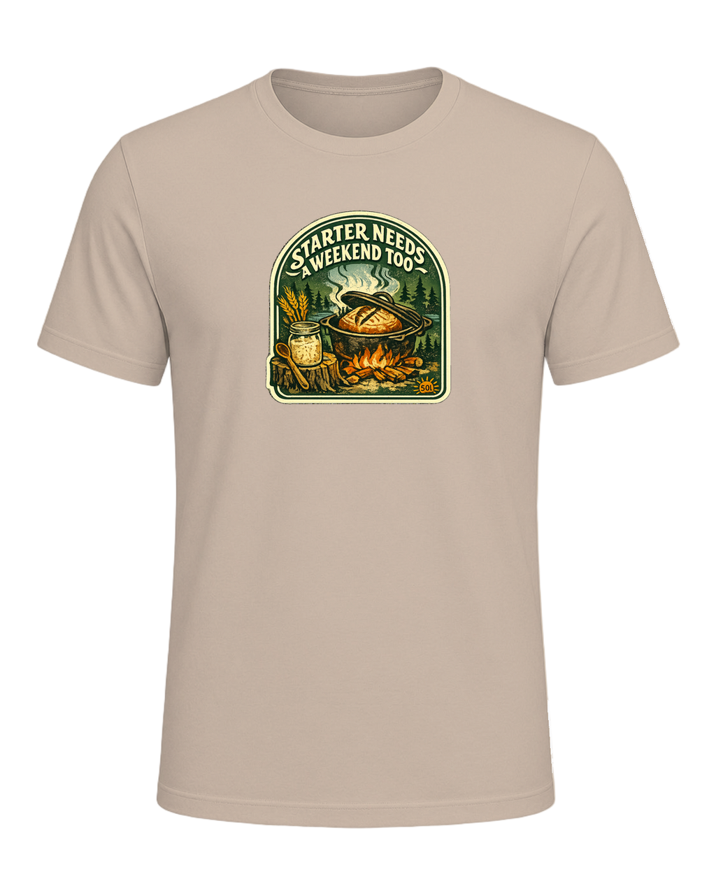 Starter Needs A Weekend Too Tee — Tan