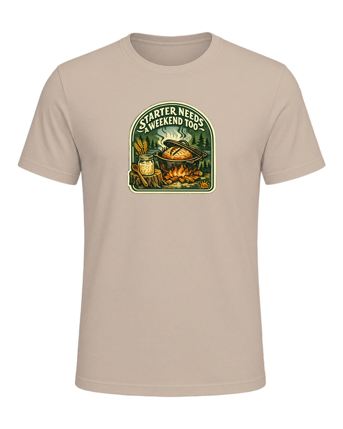 Starter Needs A Weekend Too Tee — Tan