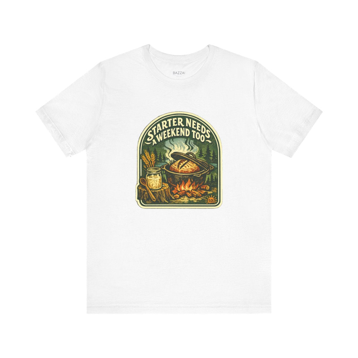 Sourdough Baker Gift T-Shirt — Starter Needs a Weekend Too — t-shirt design by Sol