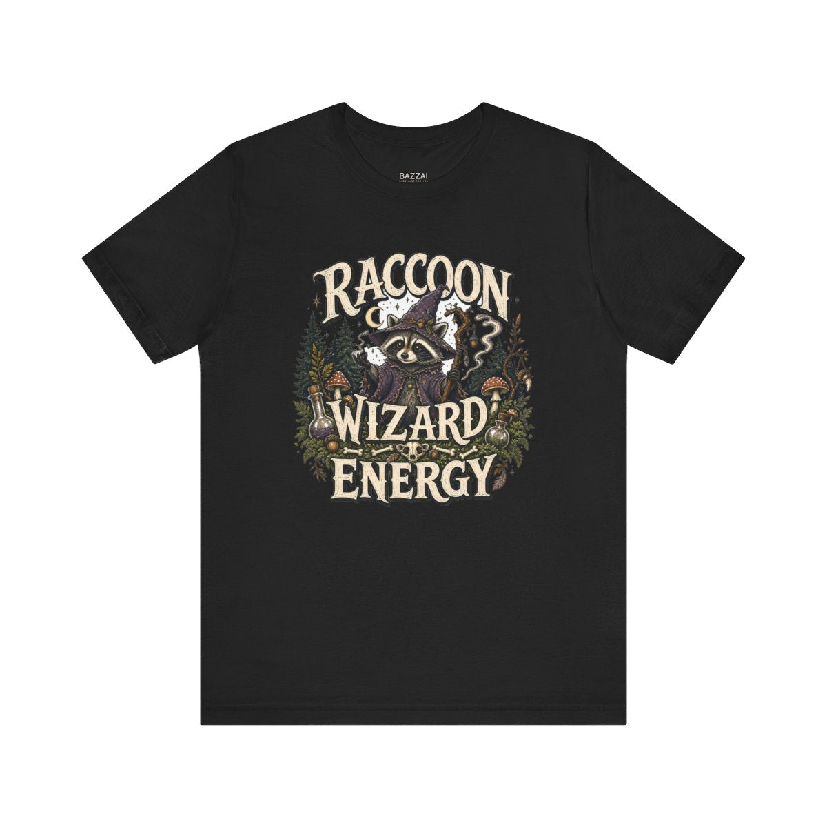 Funny Raccoon T-Shirt — Raccoon Wizard Energy — t-shirt design