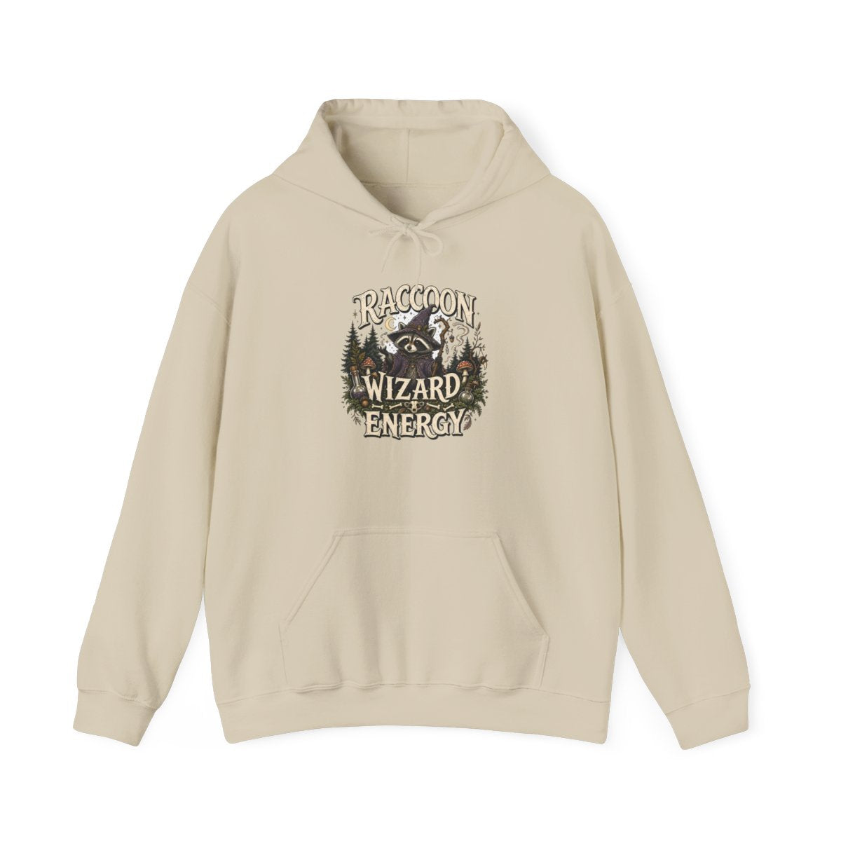 Funny Raccoon Hoodie — Raccoon Wizard Energy — hoodie design
