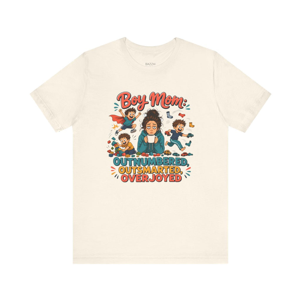 Boy Mom Gift T-Shirt — Loud, Sticky, Beloved — t-shirt design