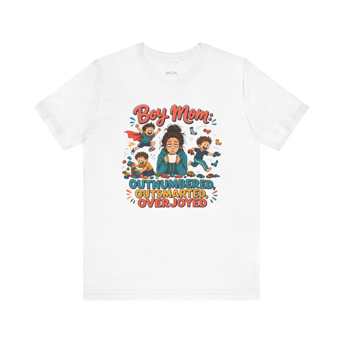 Boy Mom Gift T-Shirt — Loud, Sticky, Beloved — t-shirt design