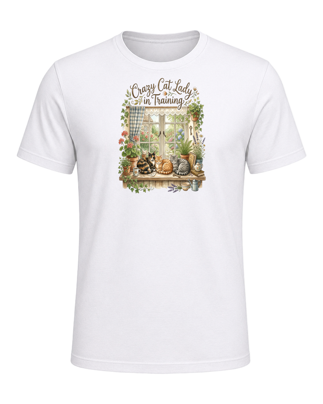 Cat Lady Cottagecore — White