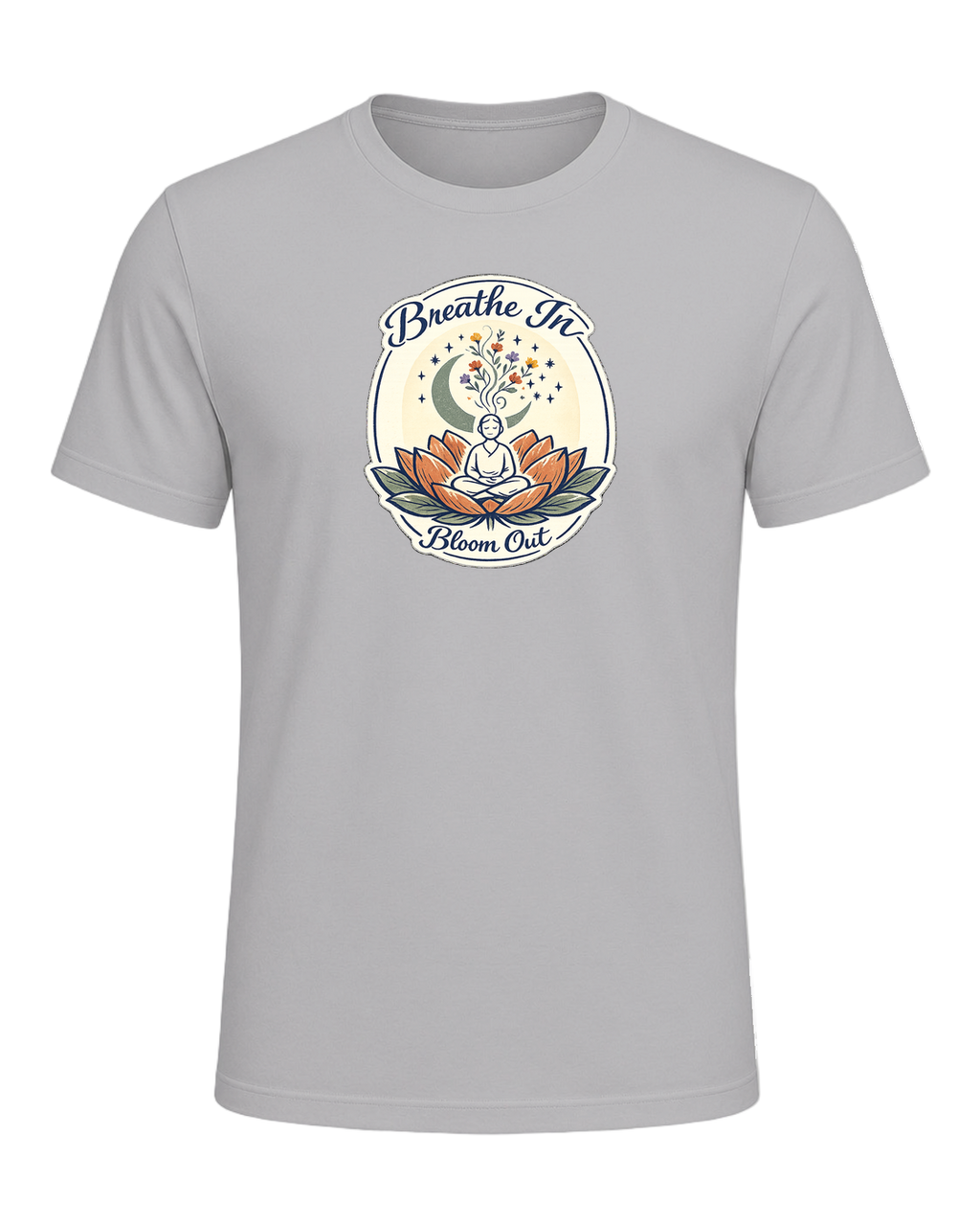 Breathe In, Bloom Out Tee — Athletic Heather
