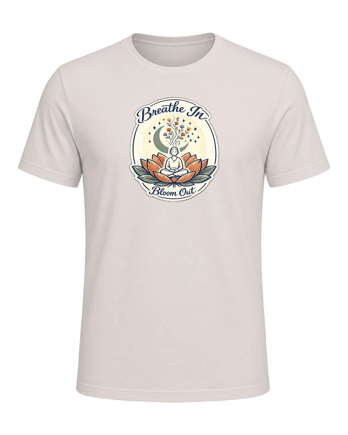 Breathe In, Bloom Out Tee — Heather Dust
