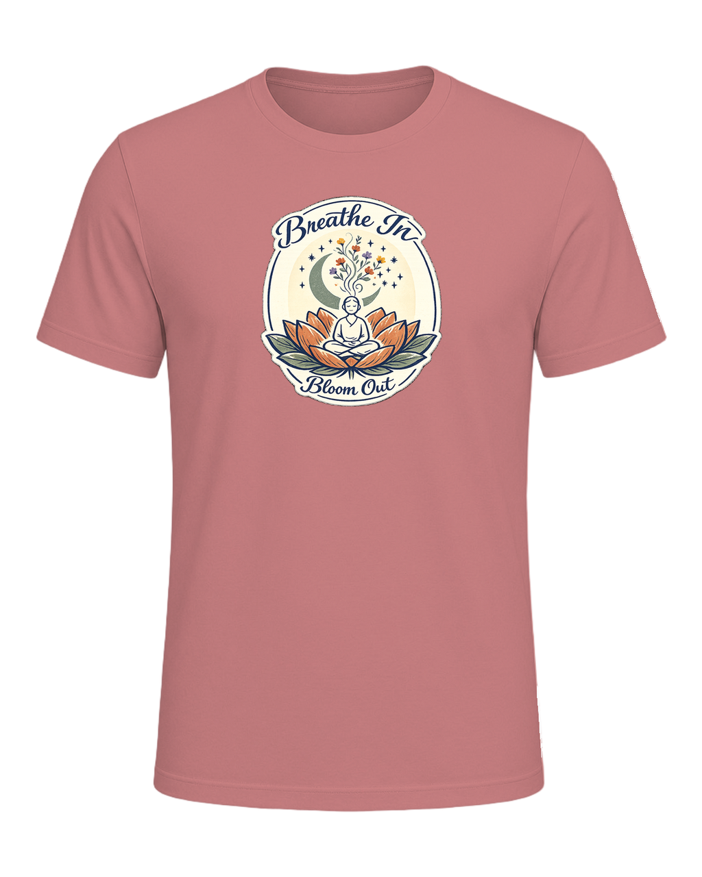 Breathe In, Bloom Out Tee — Heather Mauve