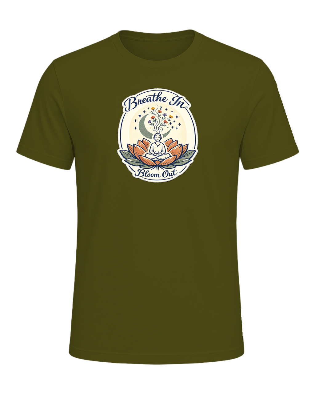 Breathe In, Bloom Out Tee — Olive