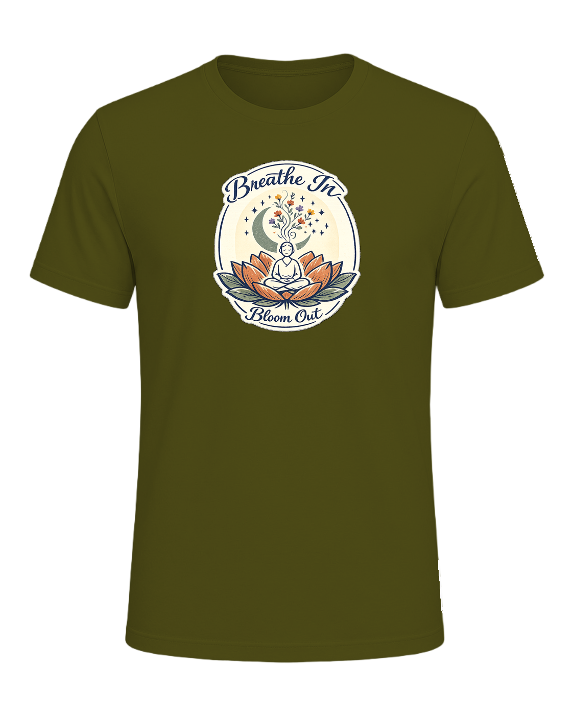 Breathe In, Bloom Out Tee — Olive