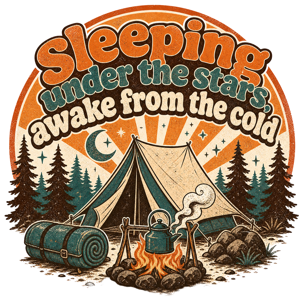 sleeping under the stars, awake from the cold