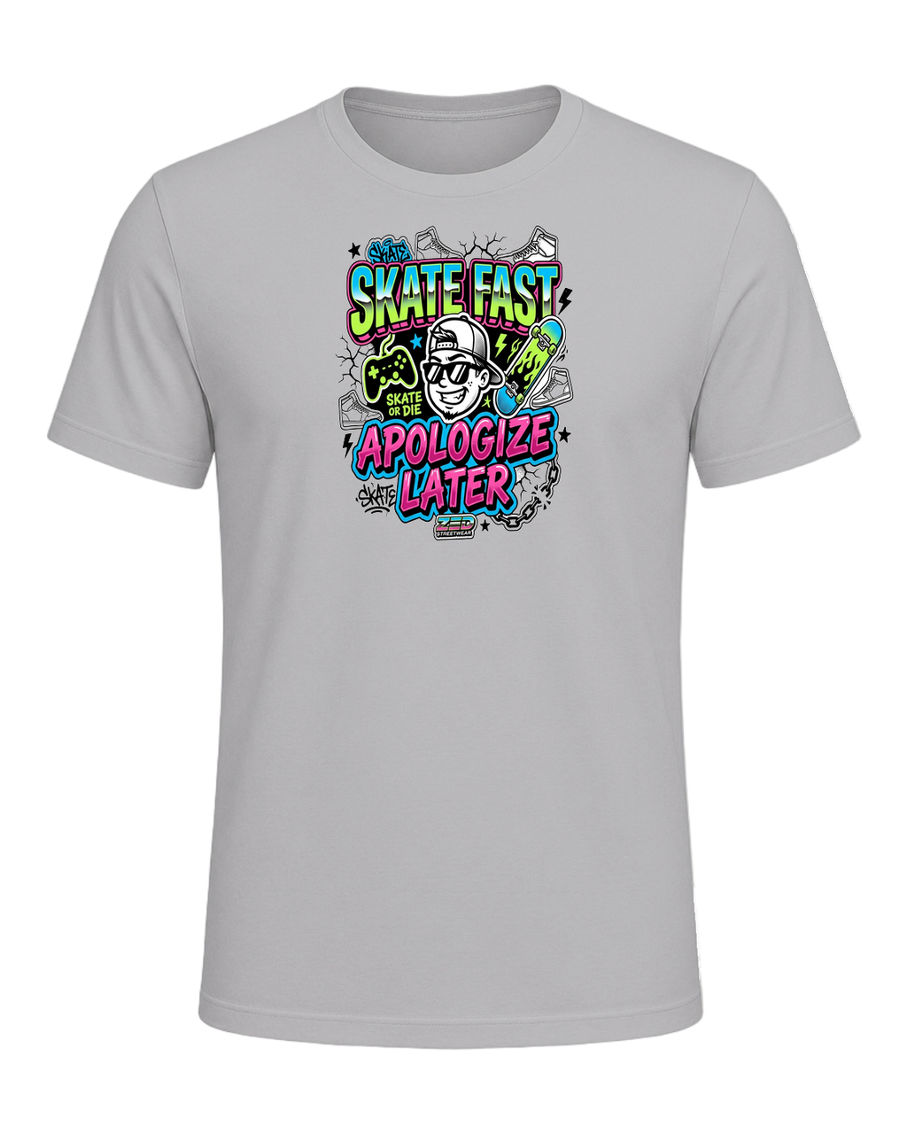 SKATE FAST APOLOGIZE LATER — Athletic Heather