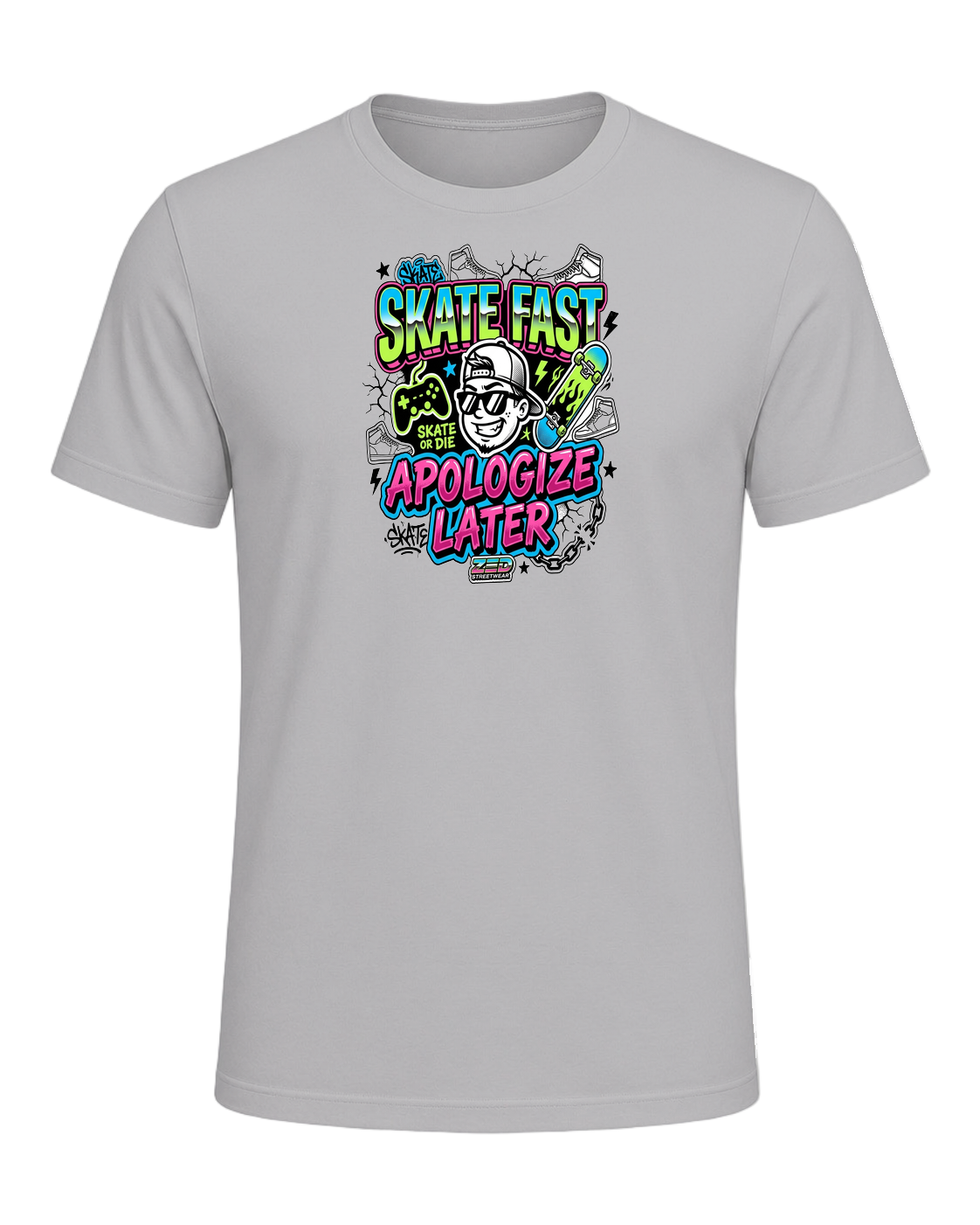SKATE FAST APOLOGIZE LATER — Athletic Heather