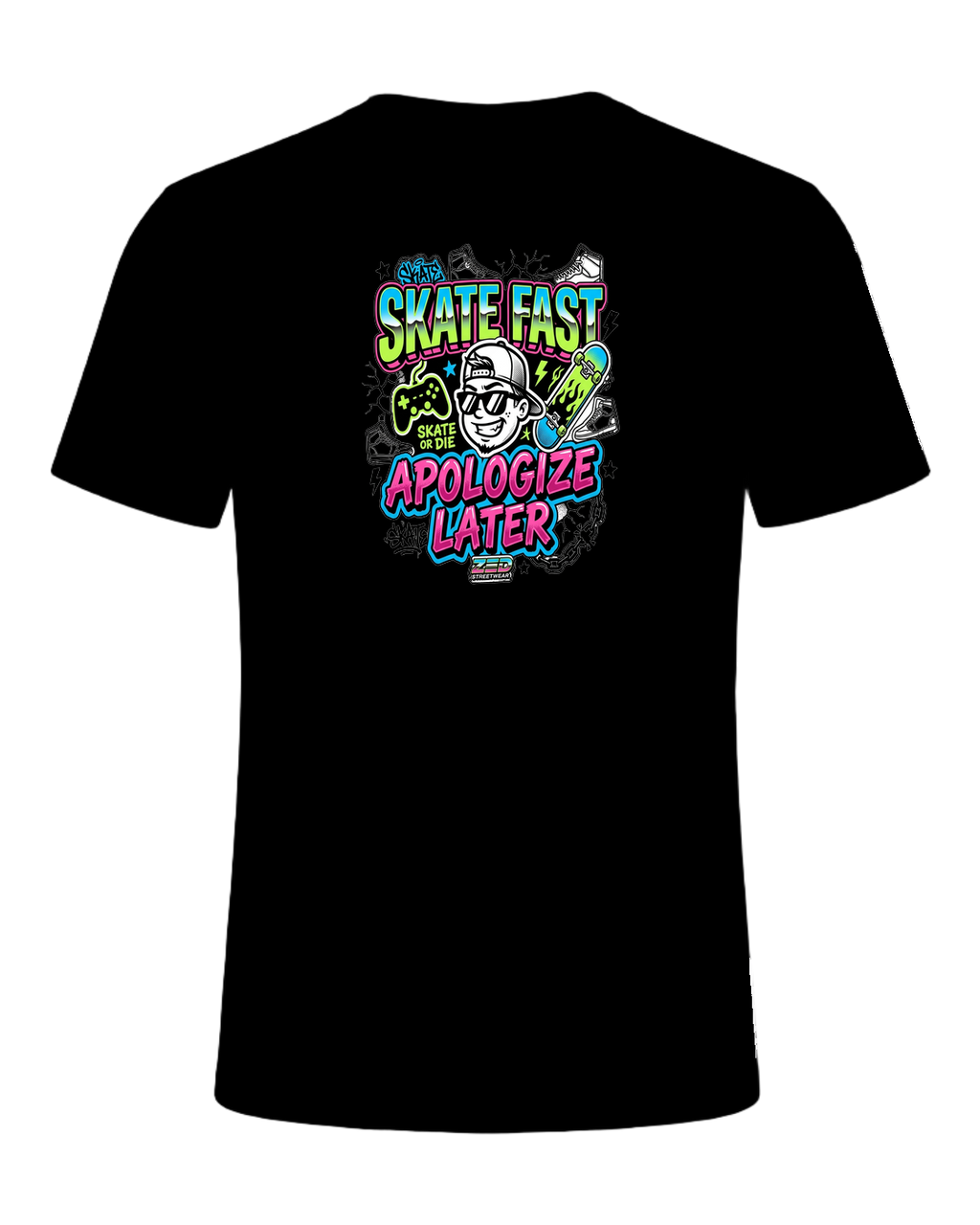 SKATE FAST APOLOGIZE LATER — Black