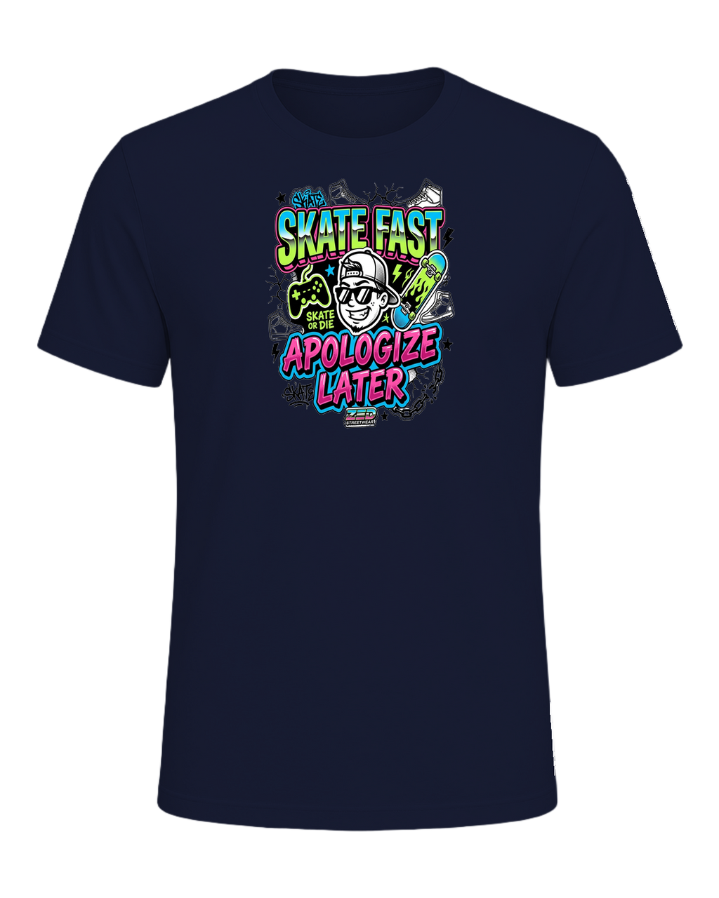SKATE FAST APOLOGIZE LATER — Navy