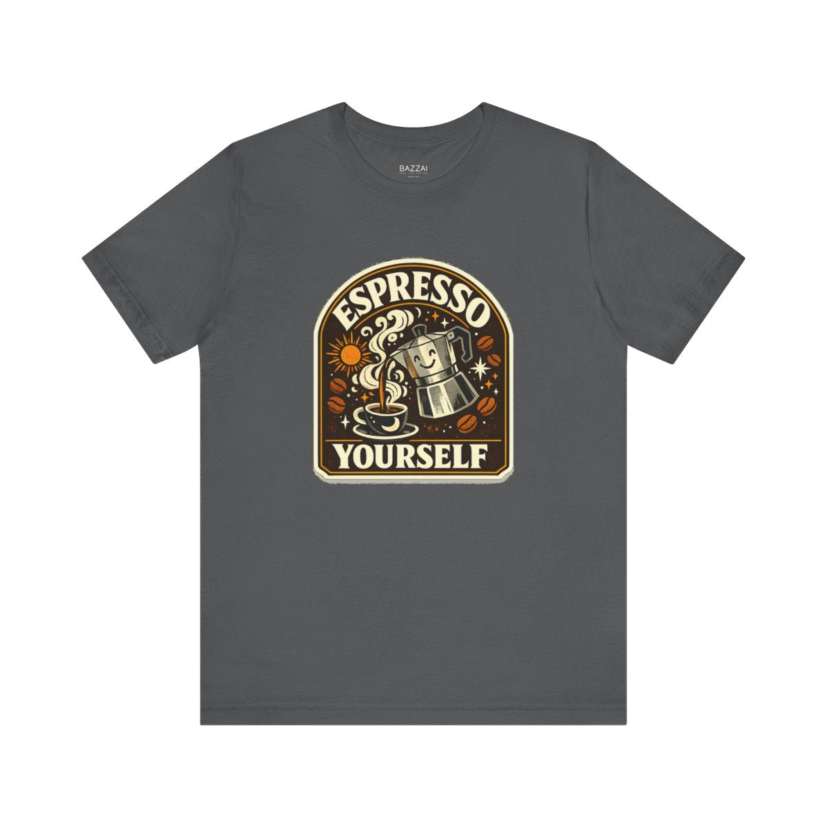 Funny Coffee T-Shirt — Espresso Yourself — coffees t-shirt design by Sol