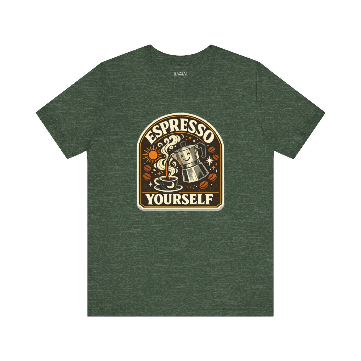 Funny Coffee T-Shirt — Espresso Yourself — coffees t-shirt design by Sol