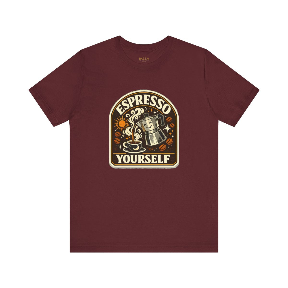 Funny Coffee T-Shirt — Espresso Yourself — coffees t-shirt design by Sol