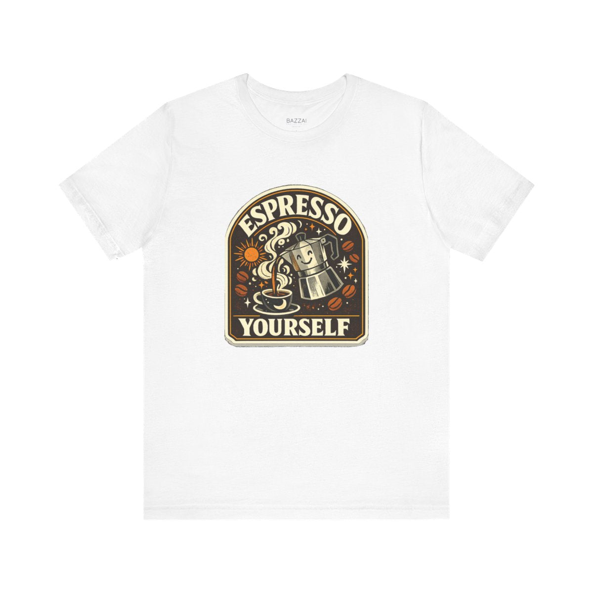 Funny Coffee T-Shirt — Espresso Yourself — coffees t-shirt design by Sol