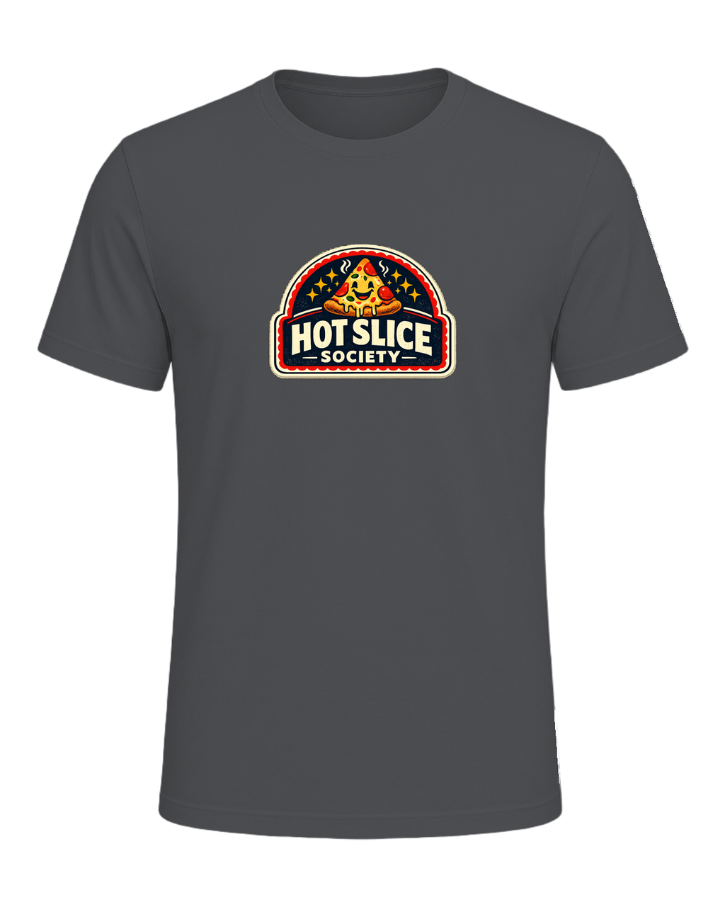A bold retro pizza-club tee for anyone proudly living the hot slice lifestyle. — Asphalt
