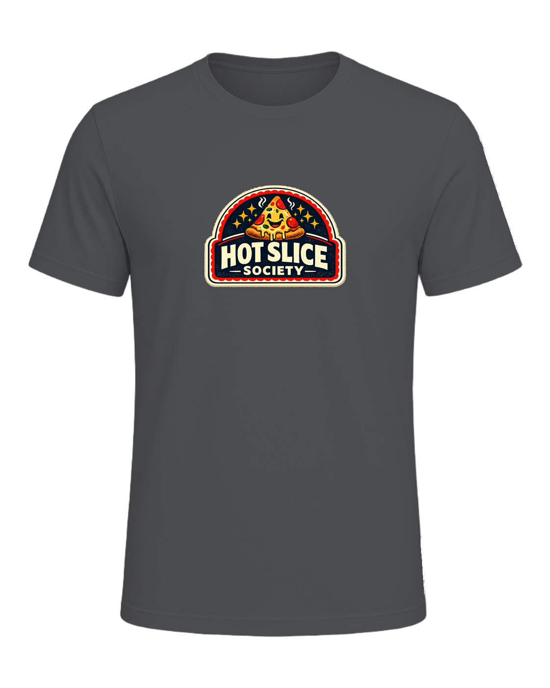 A bold retro pizza-club tee for anyone proudly living the hot slice lifestyle. — Asphalt