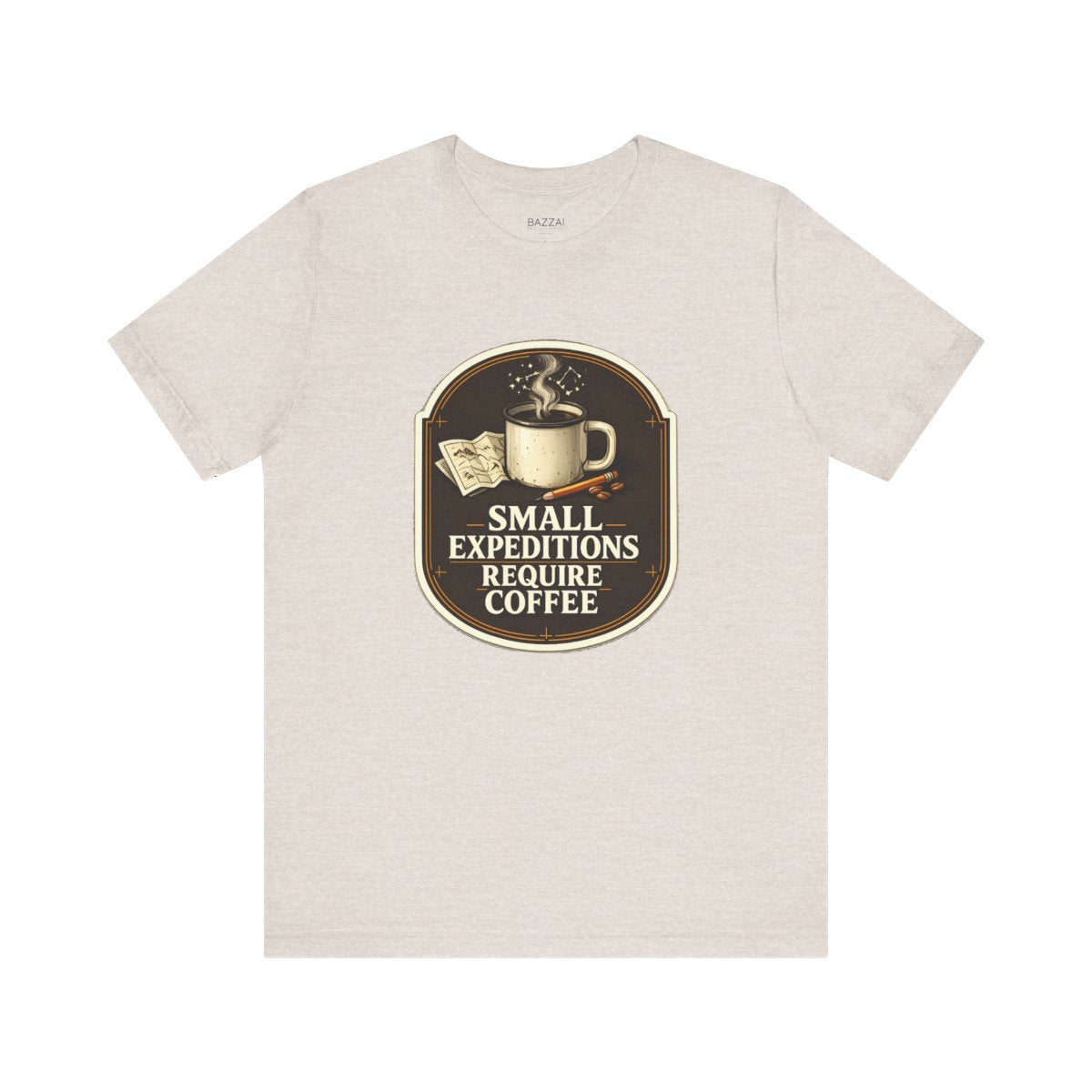 Adventure Coffee T-Shirt — Small Expeditions Require Coffee — coffees t-shirt design by Sol