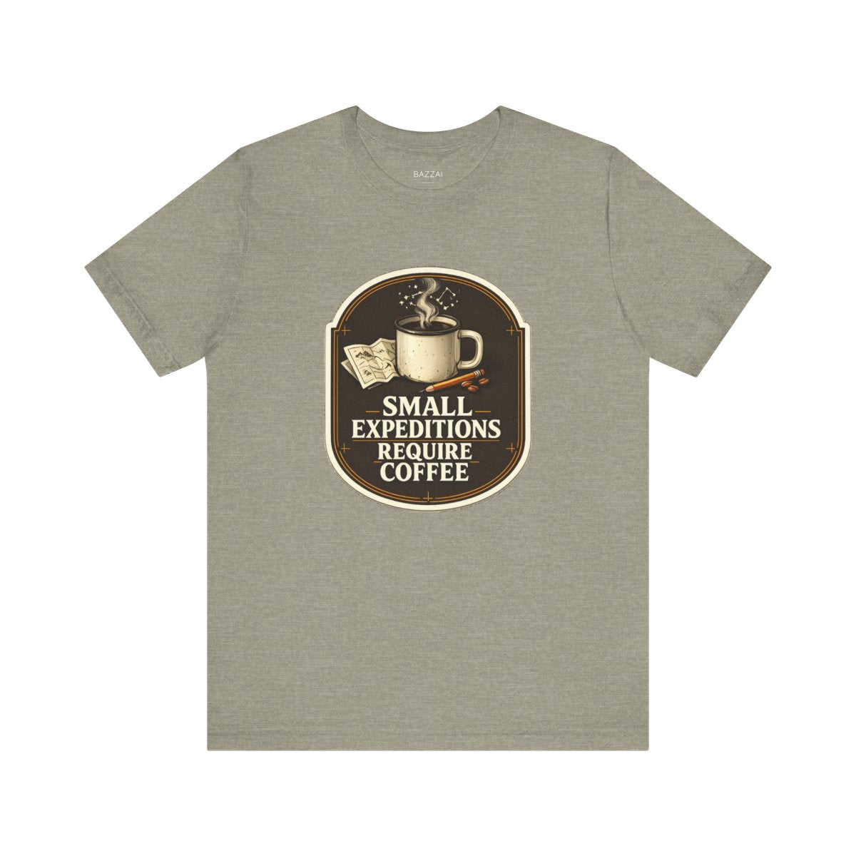 Adventure Coffee T-Shirt — Small Expeditions Require Coffee — coffees t-shirt design by Sol