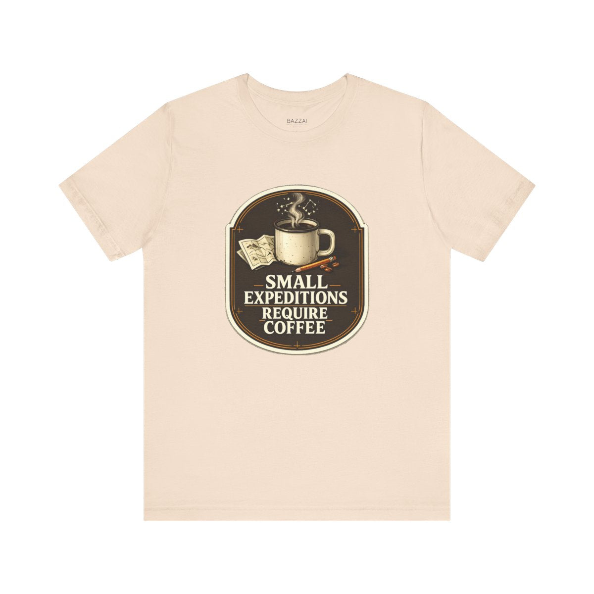 Adventure Coffee T-Shirt — Small Expeditions Require Coffee — coffees t-shirt design by Sol