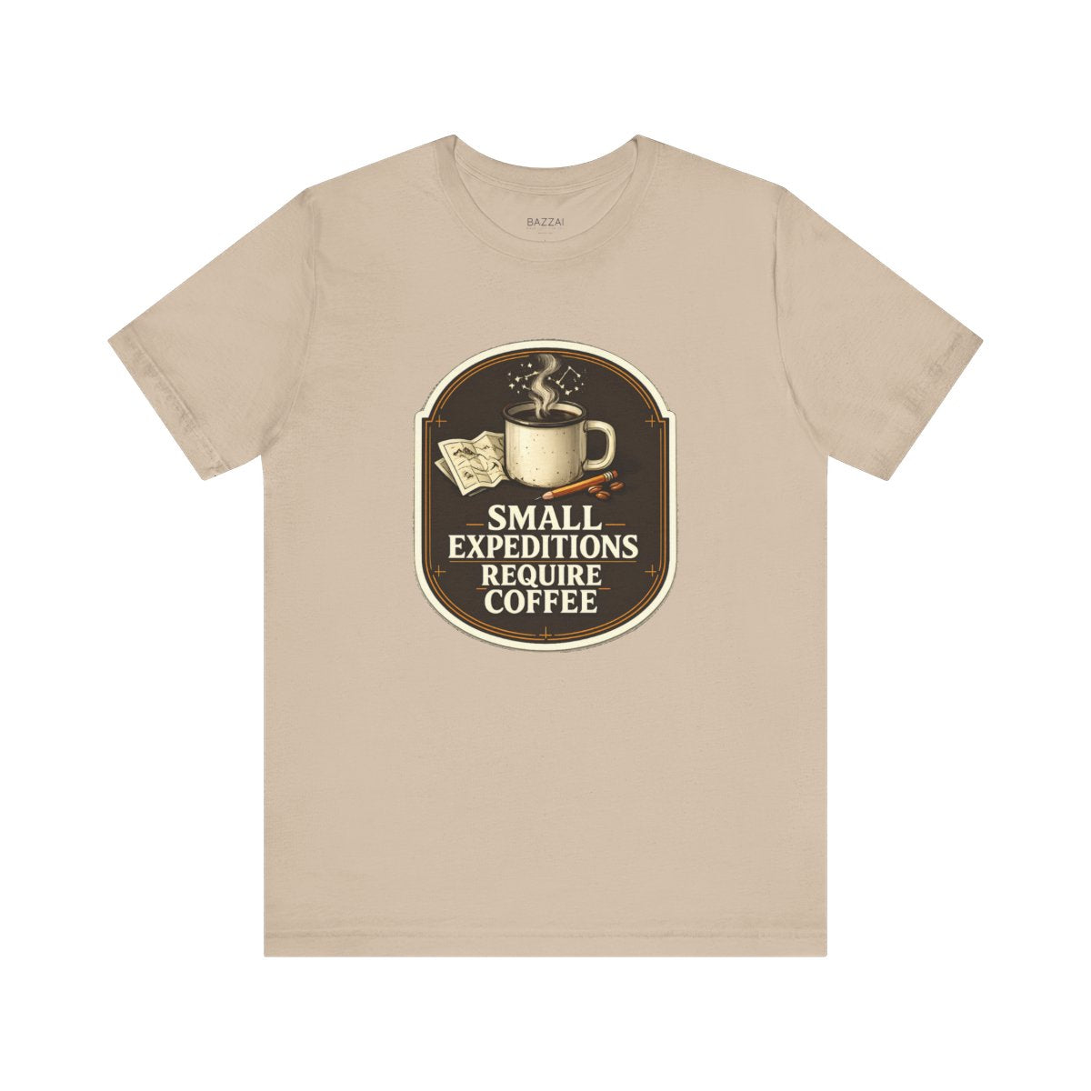 Adventure Coffee T-Shirt — Small Expeditions Require Coffee — coffees t-shirt design by Sol