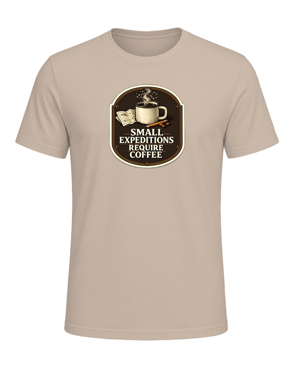 Small Expeditions Require Coffee Tee — Tan