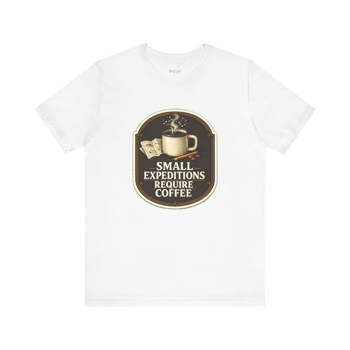Adventure Coffee T-Shirt — Small Expeditions Require Coffee — coffees t-shirt design by Sol