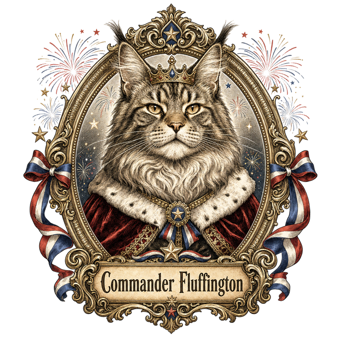 Commander Fluffington Antique Portrait