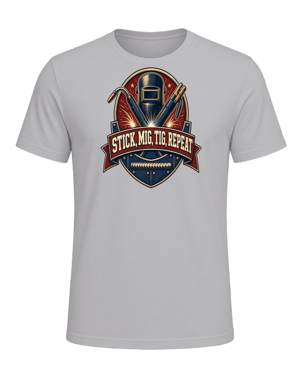 STICK, MIG, TIG, REPEAT — Athletic Heather